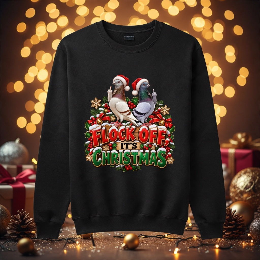 Flock Off It's Christmas – Figarita Pigeons Christmas Sweatshirt