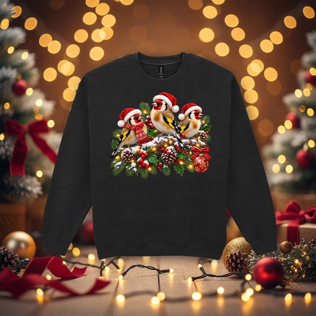 Christmas Garden Birds – Goldfinches Christmas Sweatshirt