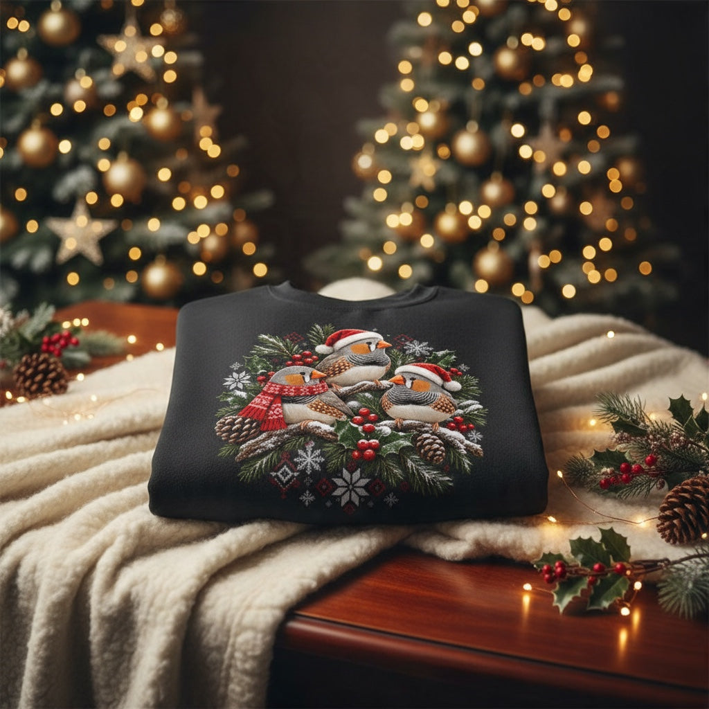 Zebra Finch Christmas Jumper – Festive Flock