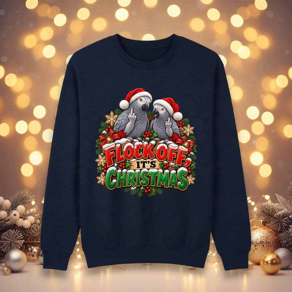 Flock Off It's Christmas – African Grey Christmas Sweatshirt