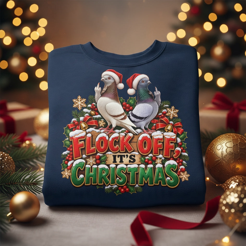 Flock Off It's Christmas – Figarita Pigeons Christmas Sweatshirt