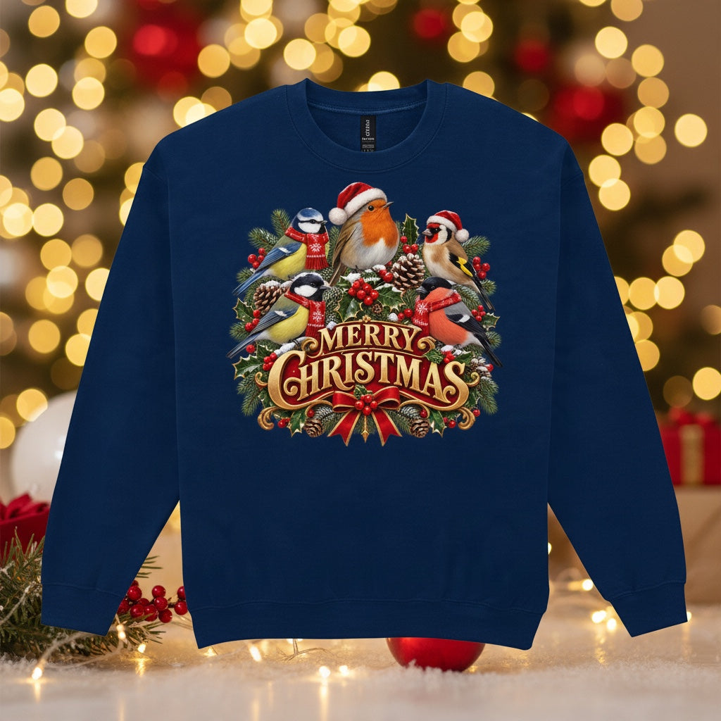 Merry Christmas – Garden Birds Christmas Sweatshirt