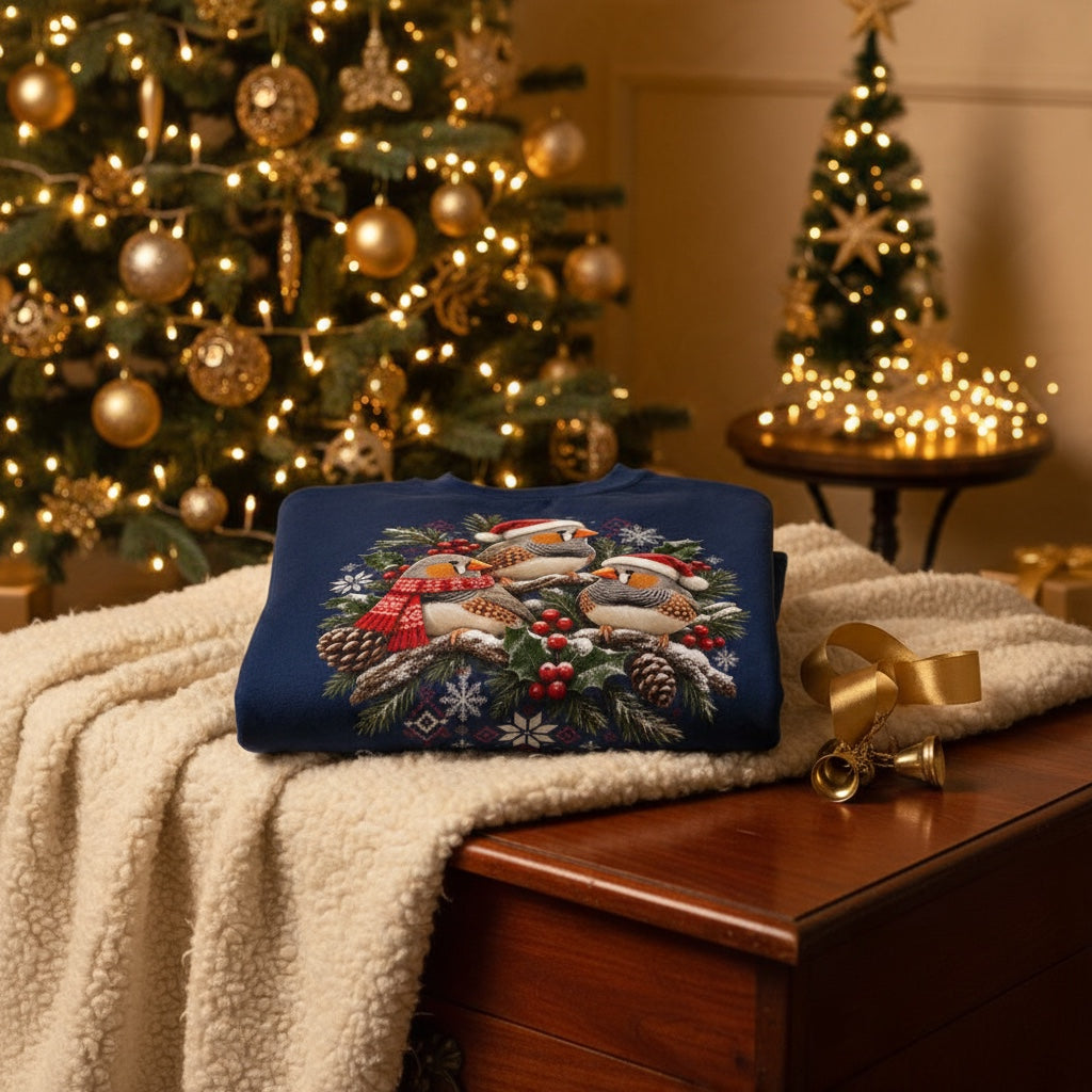 Zebra Finch Christmas Jumper – Festive Flock