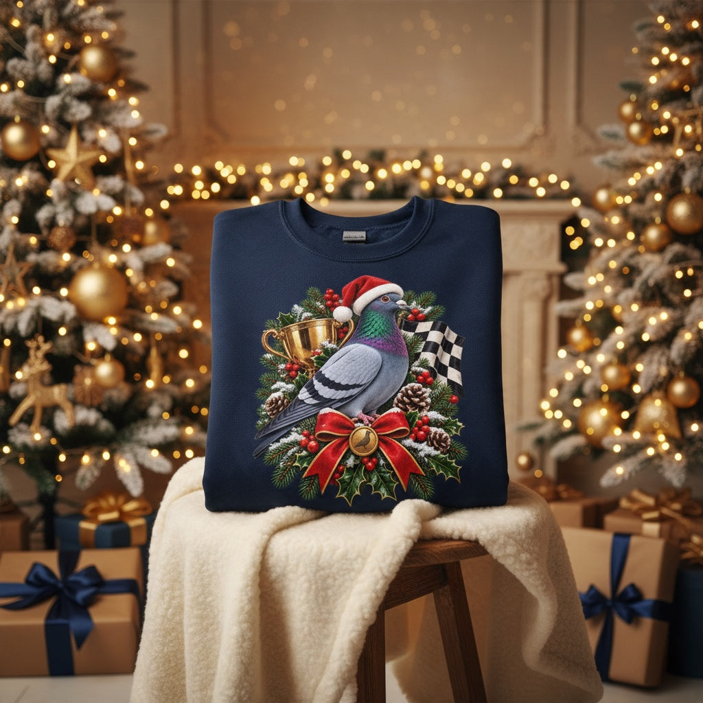Racing Pigeon Christmas Jumper – Trophy Wreath