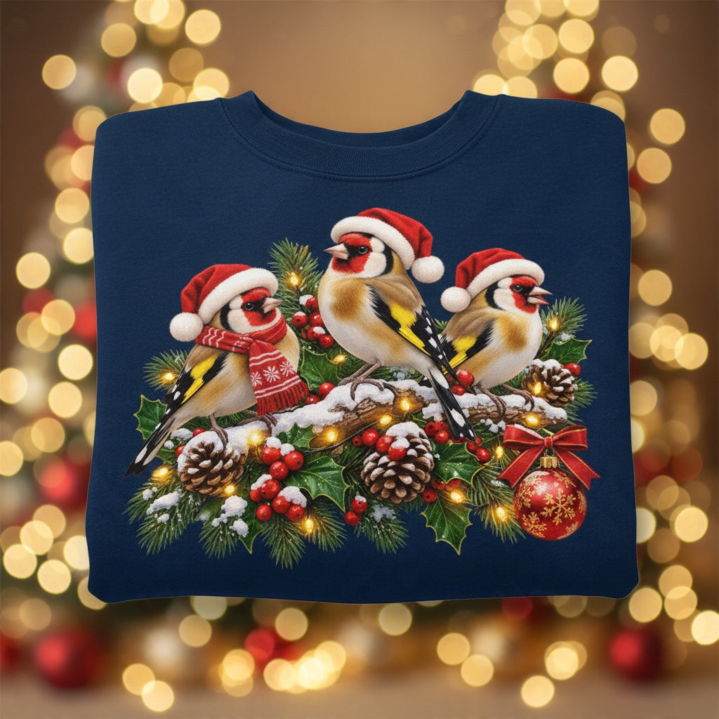 Christmas Garden Birds – Goldfinches Christmas Sweatshirt
