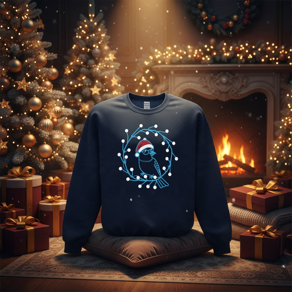 Bird Christmas Jumper – Festive Bird Wreath