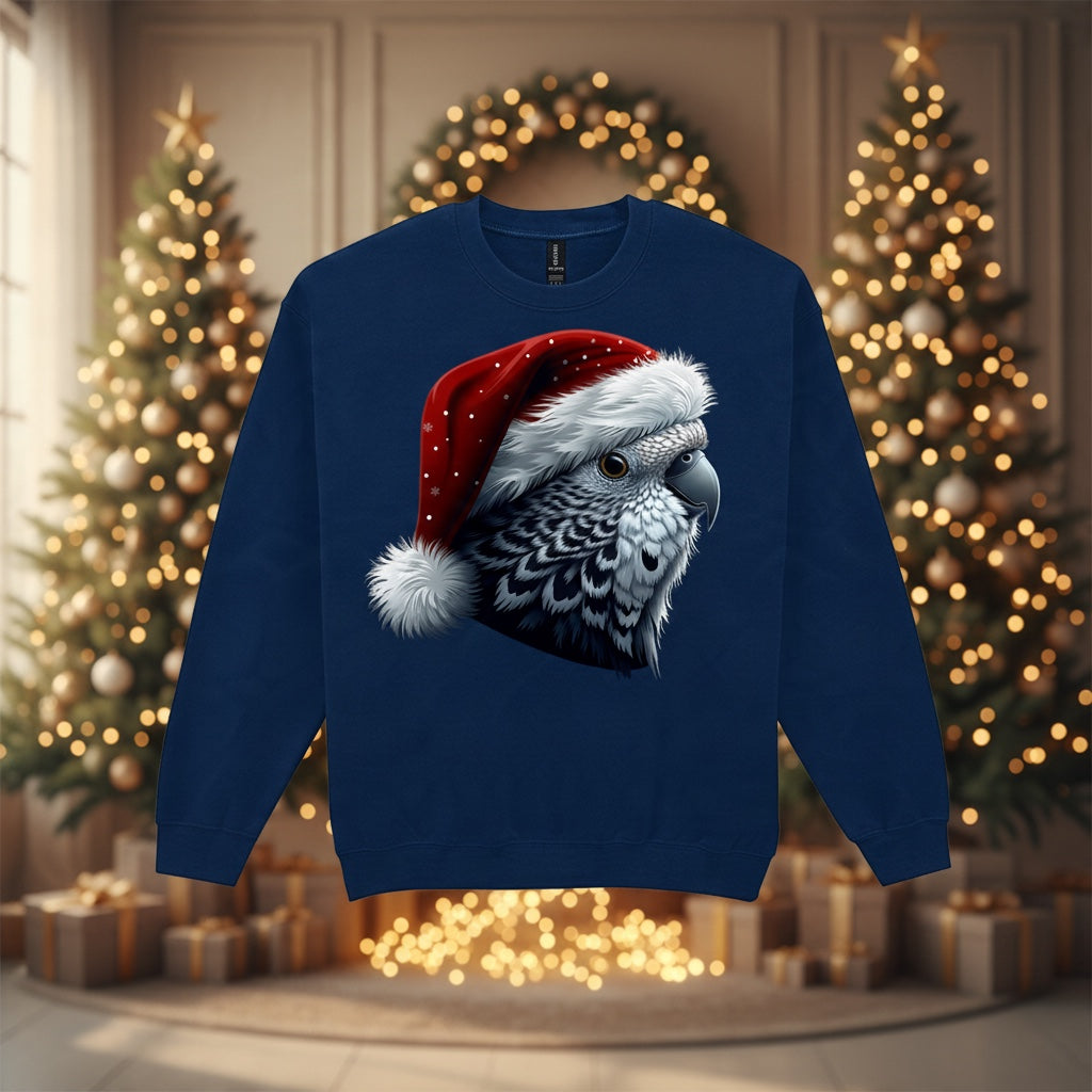 Blue Show Budgie Christmas Jumper – Santa Hat