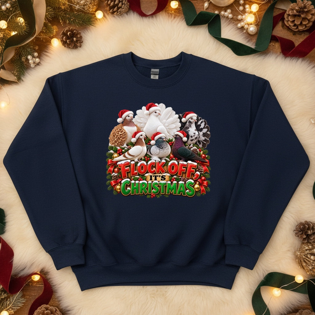Flock Off It's Christmas – Fancy Pigeons Christmas Sweatshirt