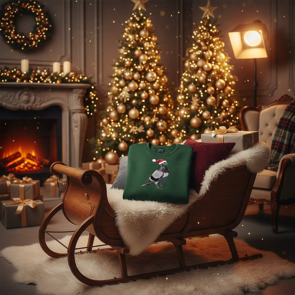 Pigeon Christmas Jumper – Santa Hat