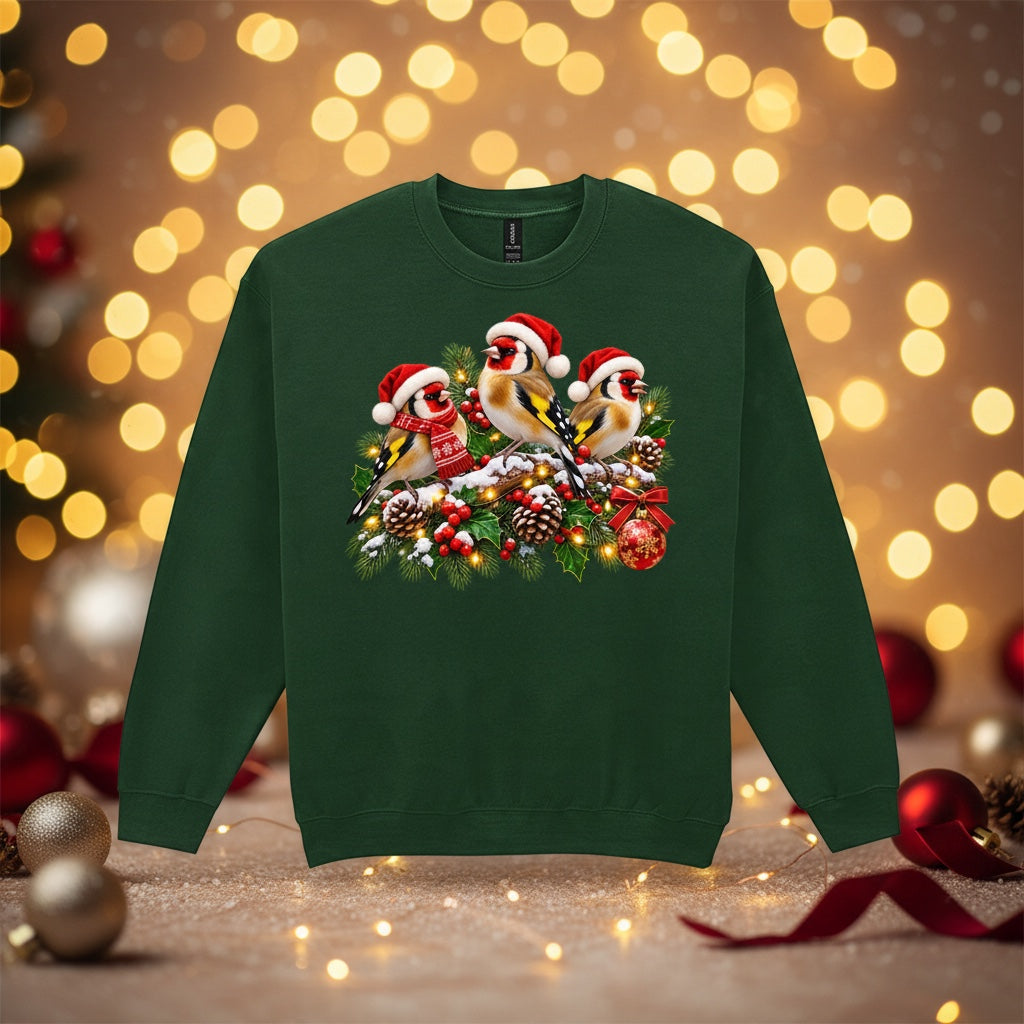 Christmas Garden Birds – Goldfinches Christmas Sweatshirt