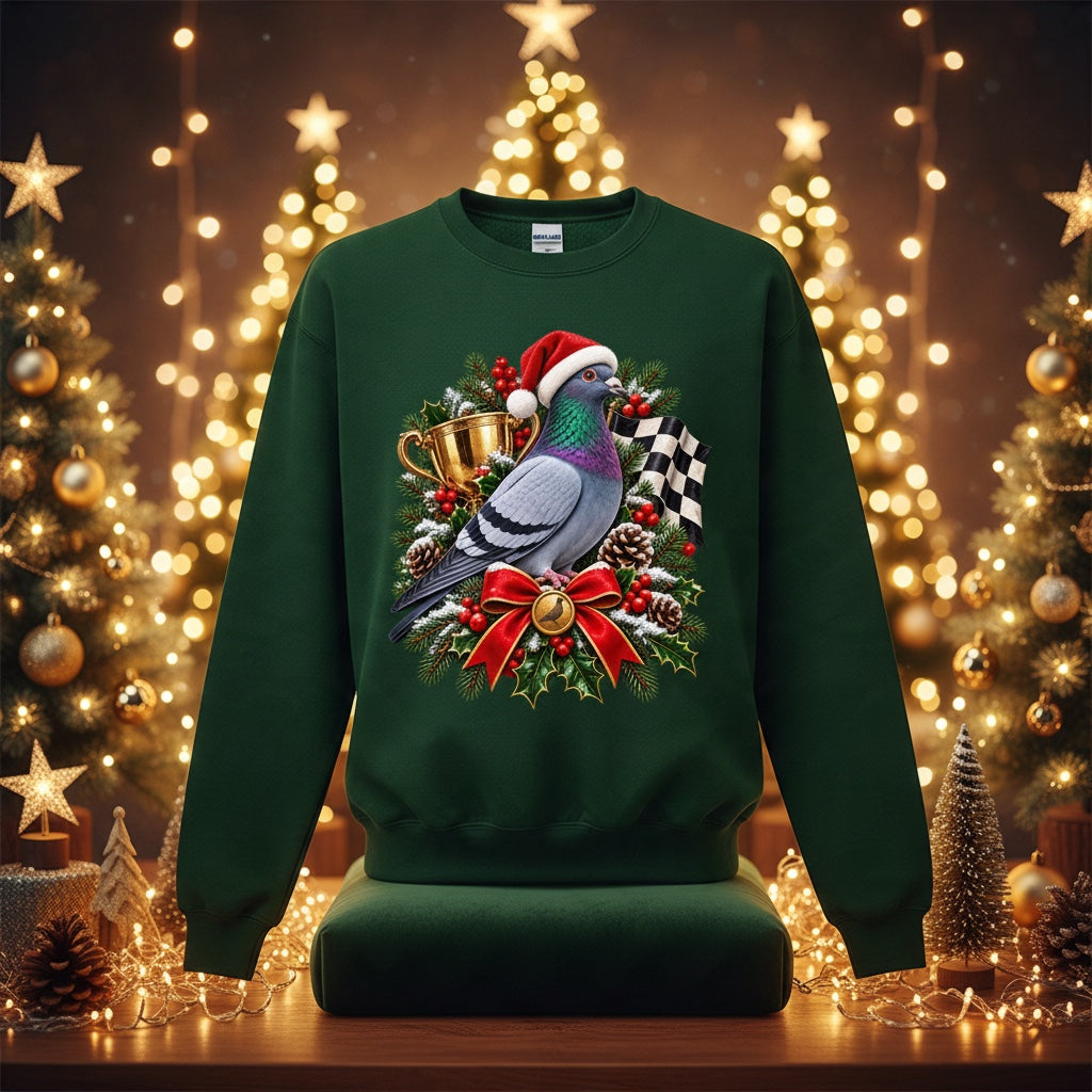 Racing Pigeon Christmas Jumper – Trophy Wreath