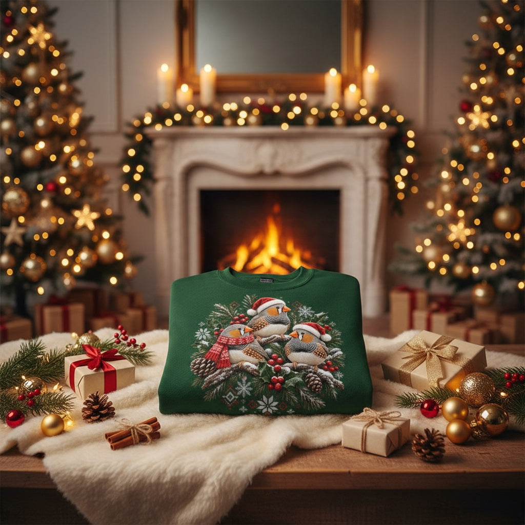 Zebra Finch Christmas Jumper – Festive Flock