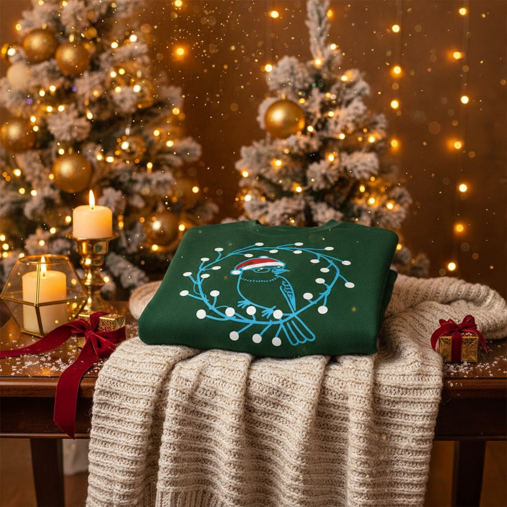 Bird Christmas Jumper – Festive Bird Wreath