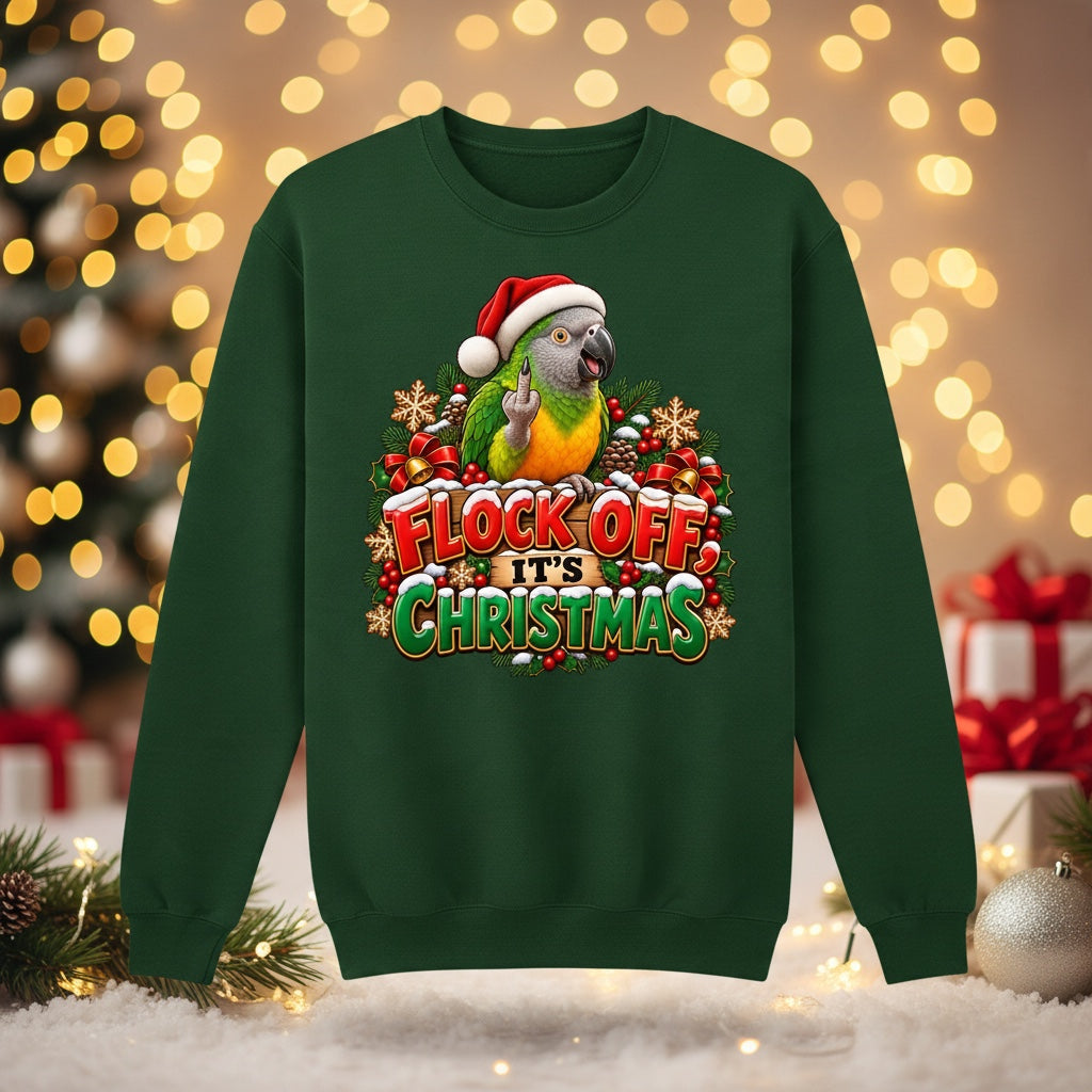 Flock Off It's Christmas – Senegal Parrot Christmas Sweatshirt