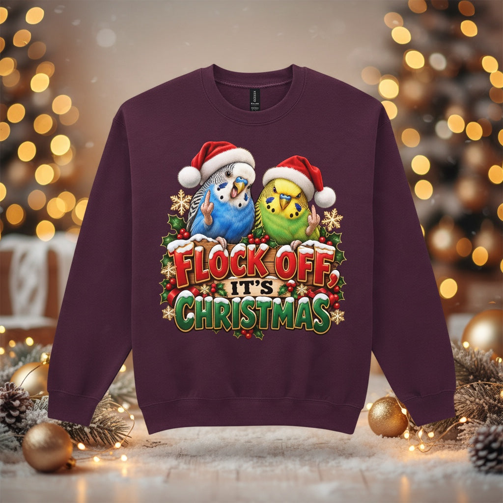 Flock Off It's Christmas – Budgies Christmas Sweatshirt