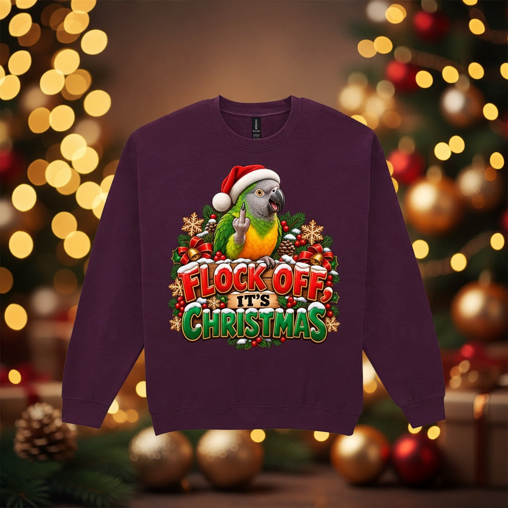 Flock Off It's Christmas – Senegal Parrot Christmas Sweatshirt