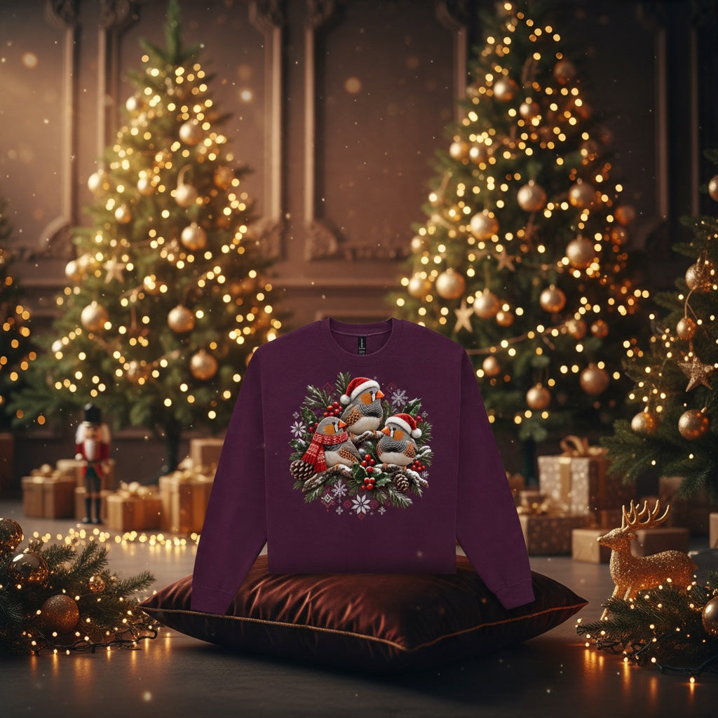 Zebra Finch Christmas Jumper – Festive Flock