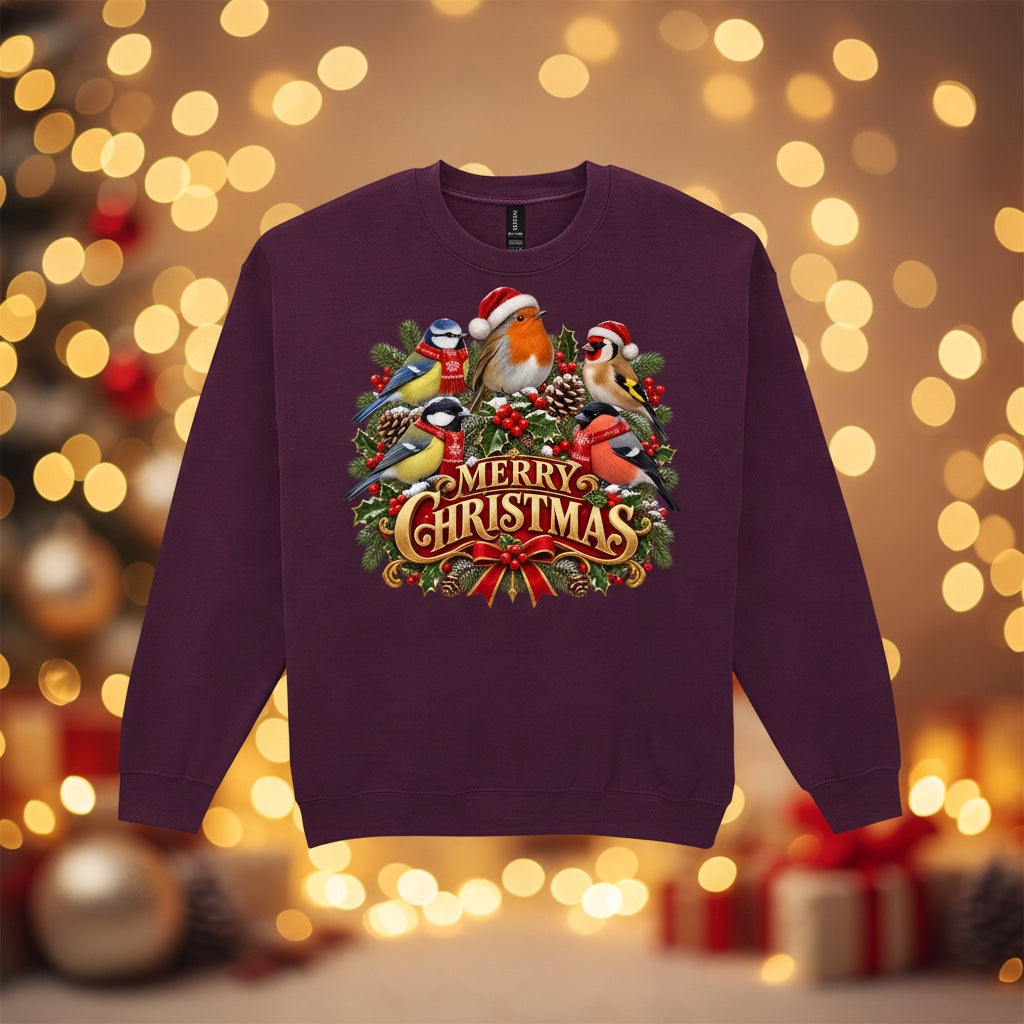 Merry Christmas – Garden Birds Christmas Sweatshirt