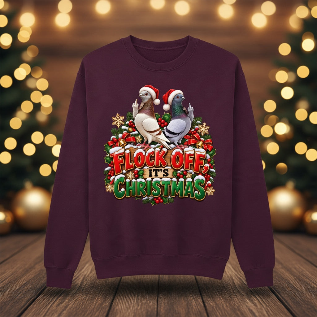 Flock Off It's Christmas – Figarita Pigeons Christmas Sweatshirt