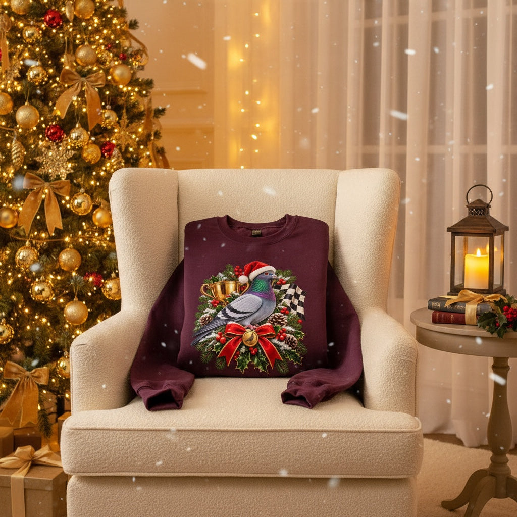 Racing Pigeon Christmas Jumper – Trophy Wreath