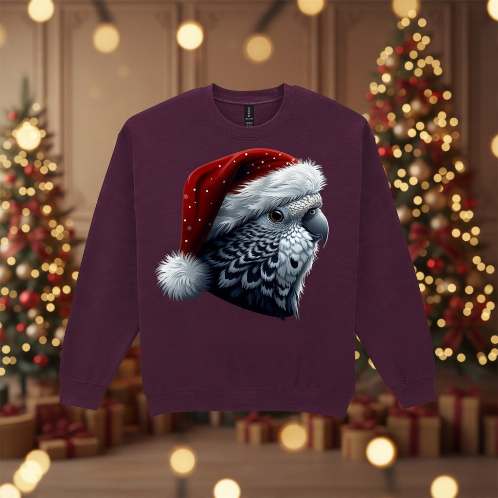 Blue Show Budgie Christmas Jumper – Santa Hat