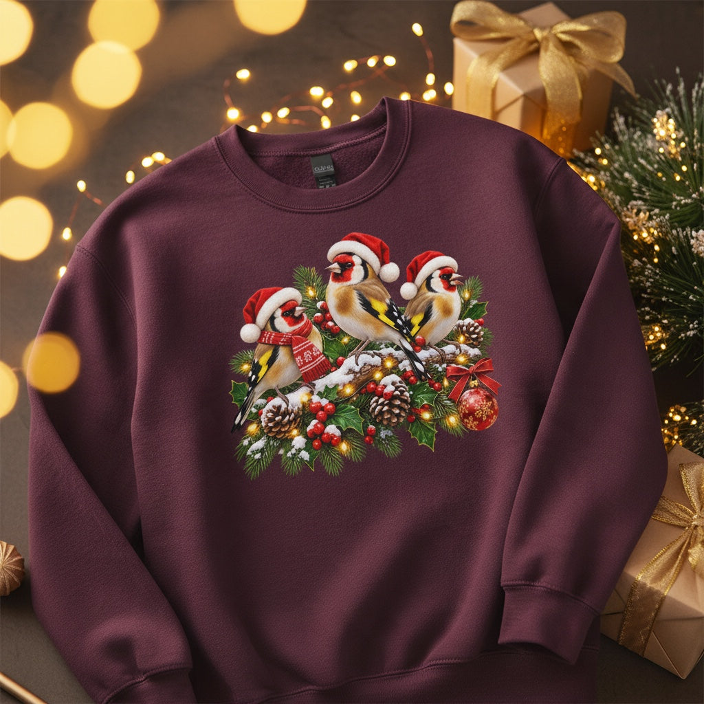 Christmas Garden Birds – Goldfinches Christmas Sweatshirt