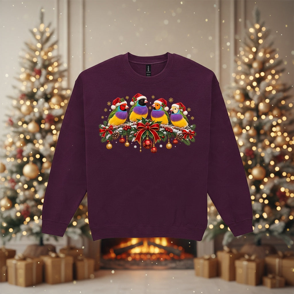Gouldian Finch Christmas Jumper – Festive Gouldian Finches