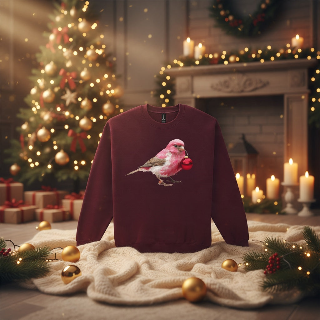 Pink Canary Christmas Jumper – Bauble Design