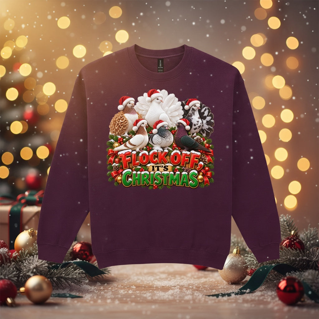 Flock Off It's Christmas – Fancy Pigeons Christmas Sweatshirt