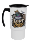 The Loft Boss – Blue Bar 18oz travel mug by Bird Folk