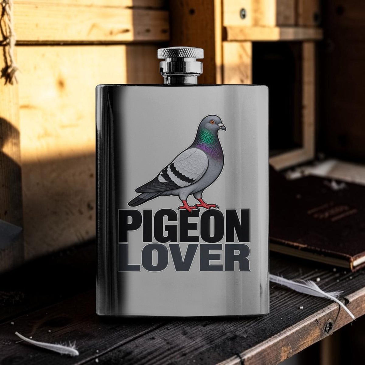 Pigeon Lover – 8oz Racing Pigeon Hip Flask