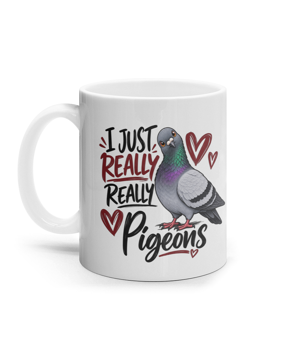 I Just Really, Really Like Pigeons 11oz ceramic mug by Bird Folk