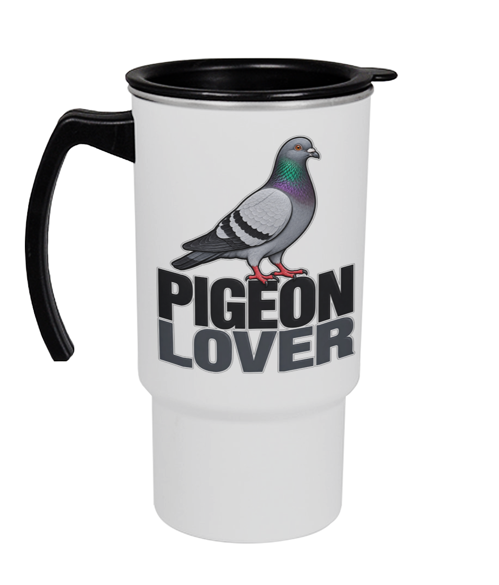 Pigeon Lover 18oz travel mug by Bird Folk