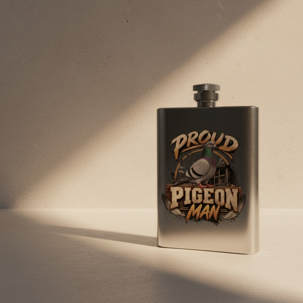 Proud Pigeon Man – 8oz Racing Pigeon Hip Flask
