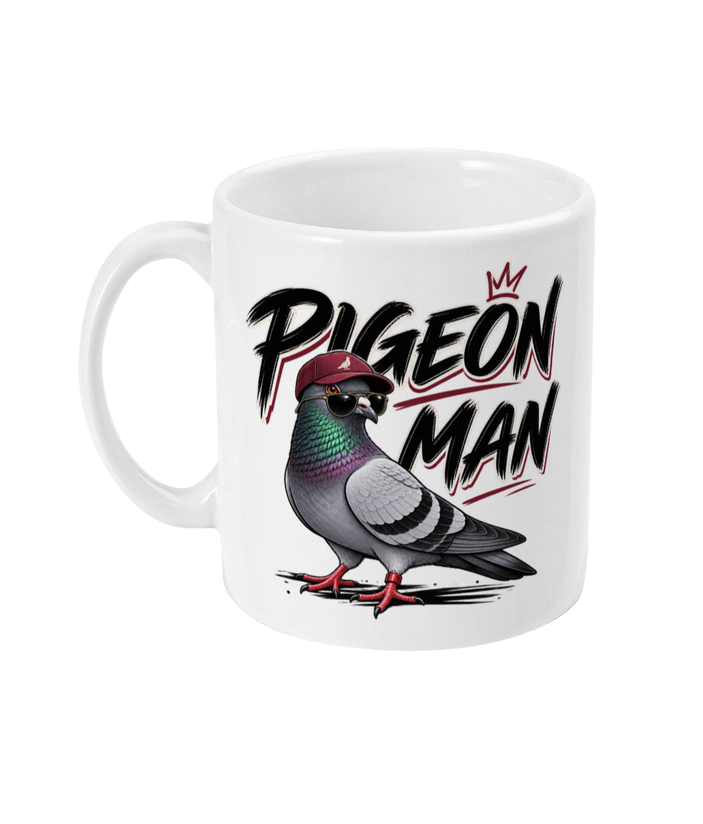 Pigeon Man 11oz ceramic mug by Bird Folk