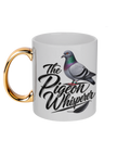 The Pigeon Whisperer 11oz gold handle mug by Bird Folk