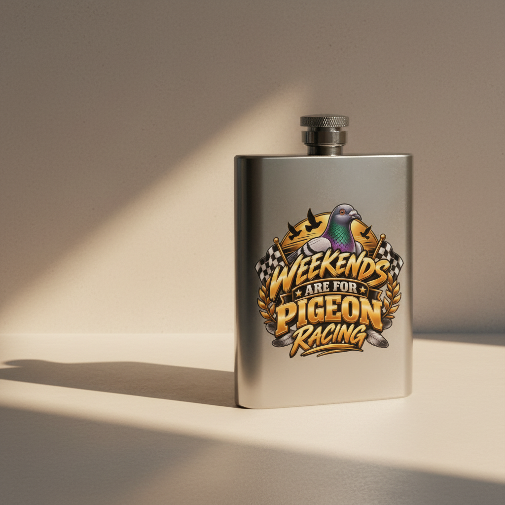 Weekends Are for Pigeon Racing – 8oz Racing Pigeon Hip Flask