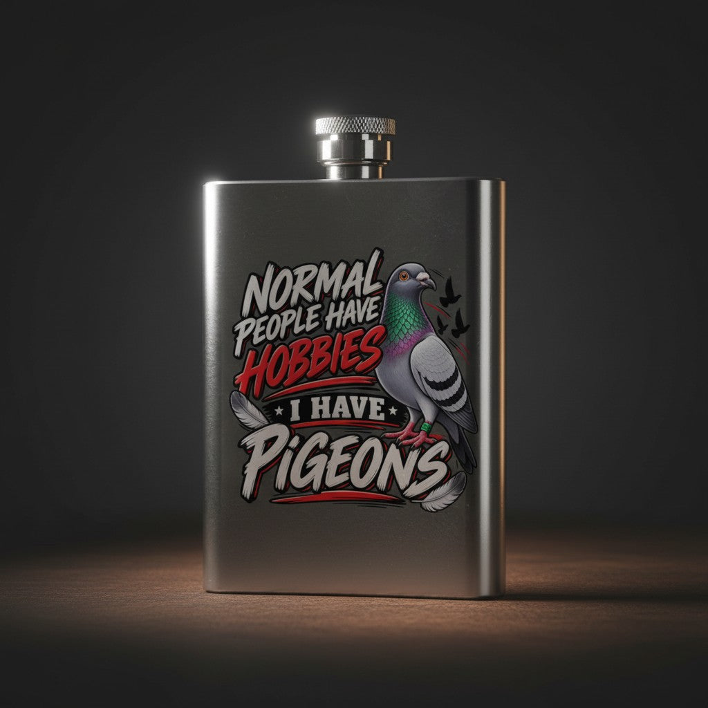 Normal People Have Hobbies – I Have Pigeons – 8oz Racing Pigeon Hip Flask