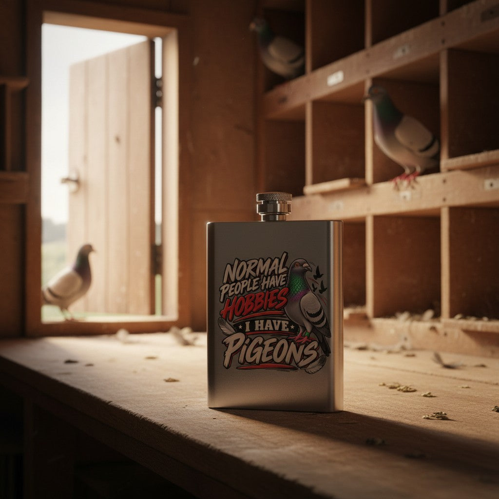 Normal People Have Hobbies – I Have Pigeons – 8oz Racing Pigeon Hip Flask