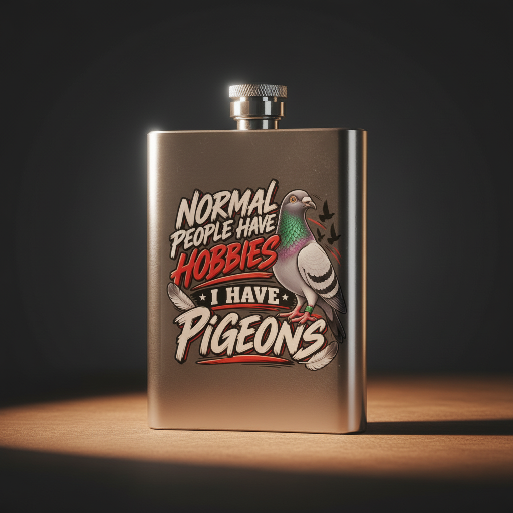 Normal People Have Hobbies – I Have Pigeons – 8oz Racing Pigeon Hip Flask