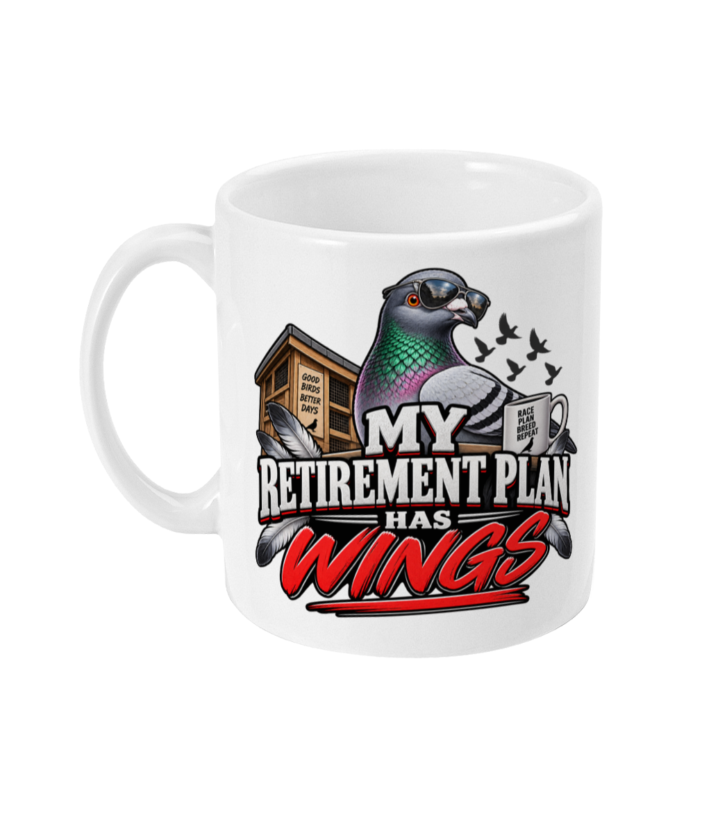 My Retirement Plan Has Wings 11oz ceramic mug by Bird Folk