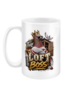 The Loft Boss – Red Bar 15oz ceramic mug by Bird Folk