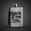 Pigeon Man – 8oz Racing Pigeon Hip Flask