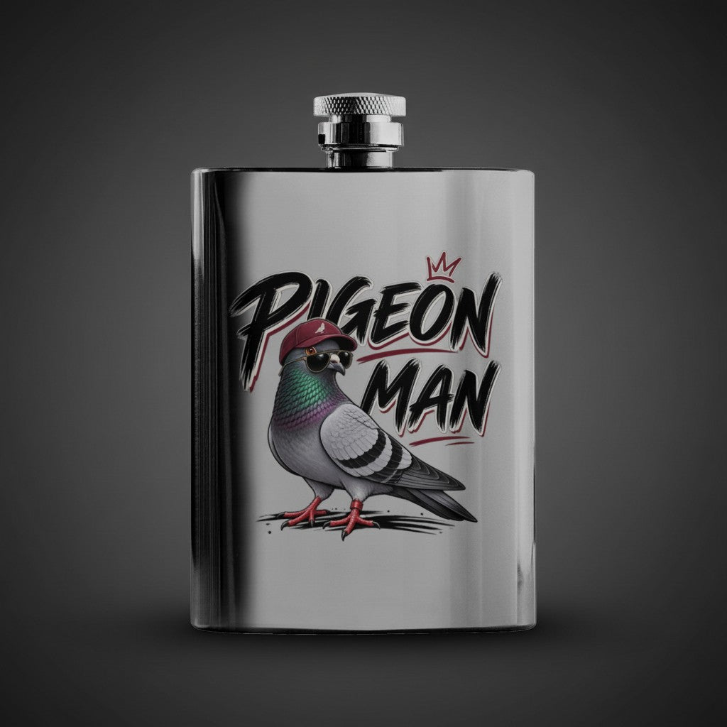 Pigeon Man – 8oz Racing Pigeon Hip Flask