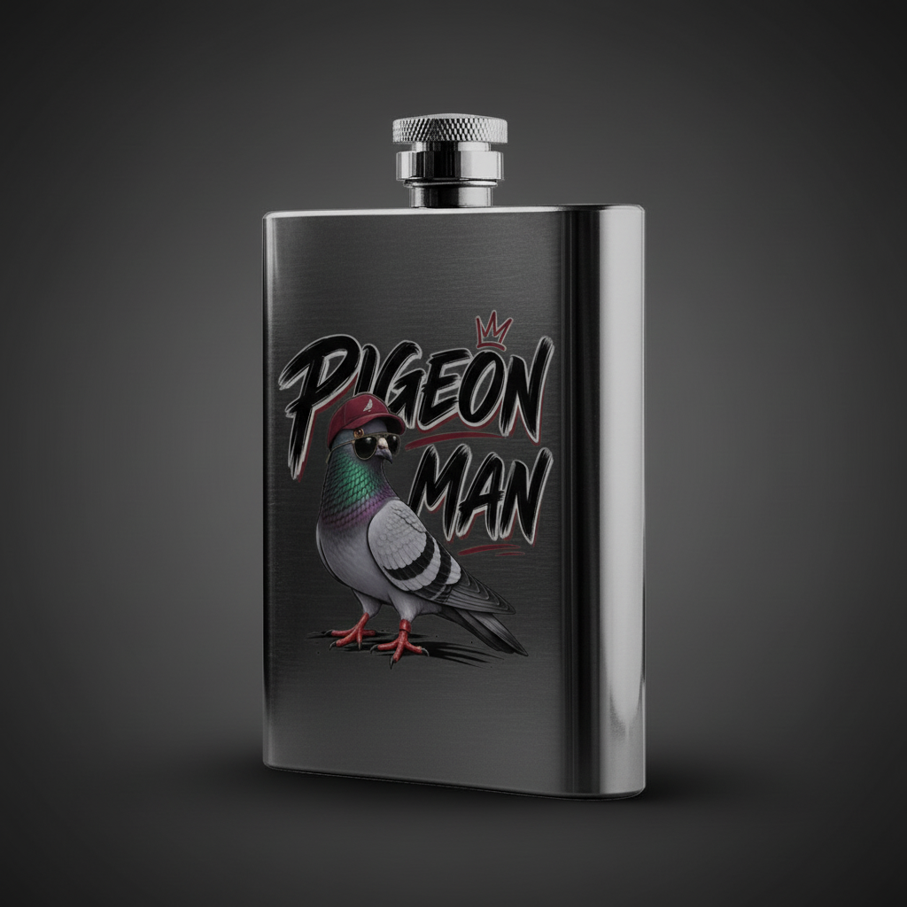 Pigeon Man – 8oz Racing Pigeon Hip Flask