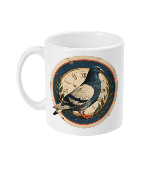 Against the Clock 11oz ceramic mug by Bird Folk
