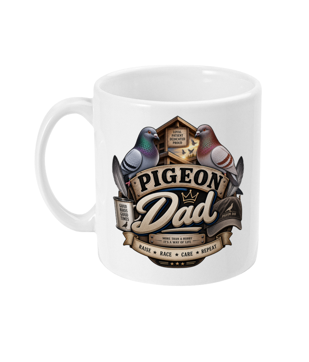 Pigeon Dad 11oz ceramic mug by Bird Folk