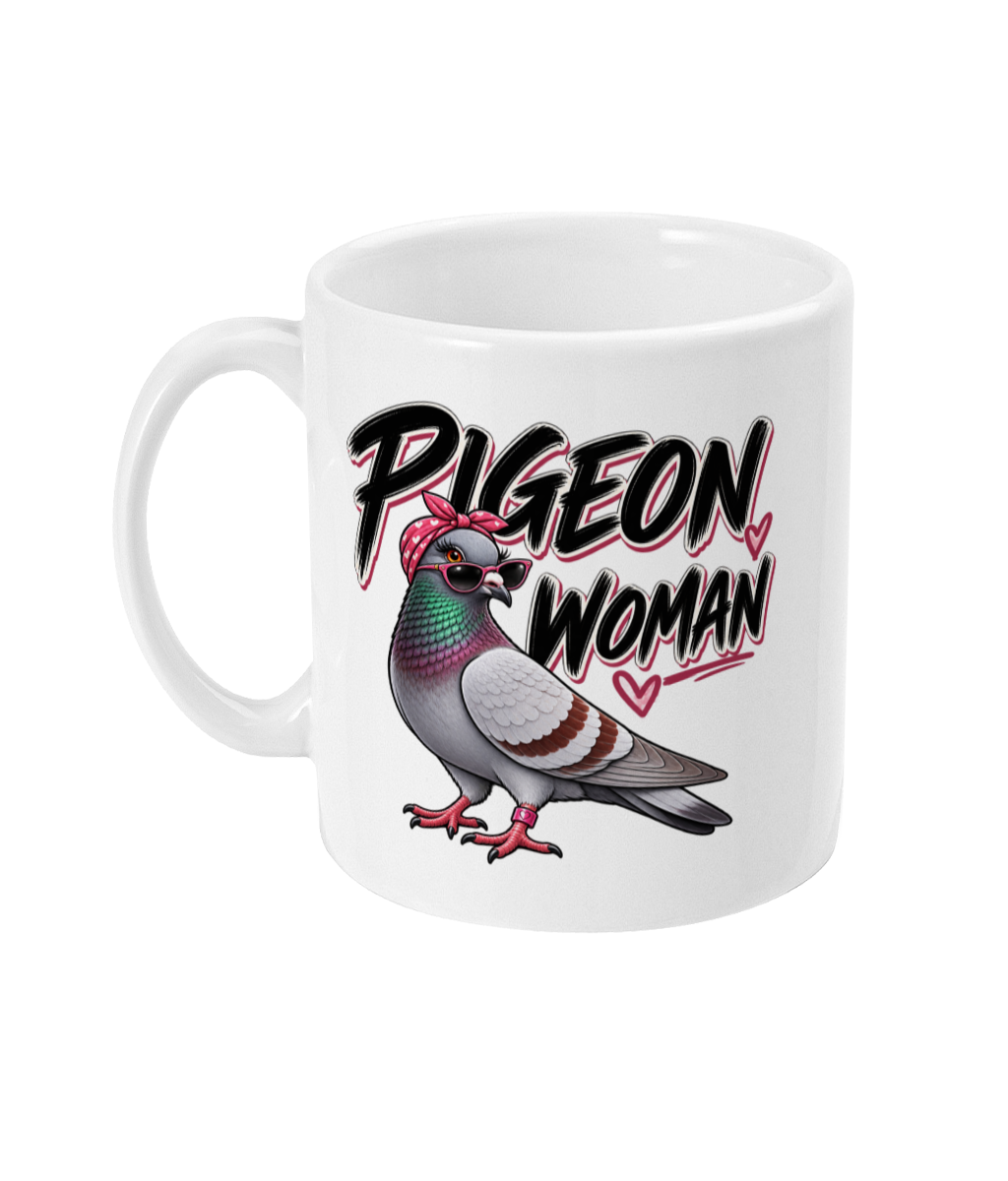 Pigeon Woman 11oz ceramic mug by Bird Folk