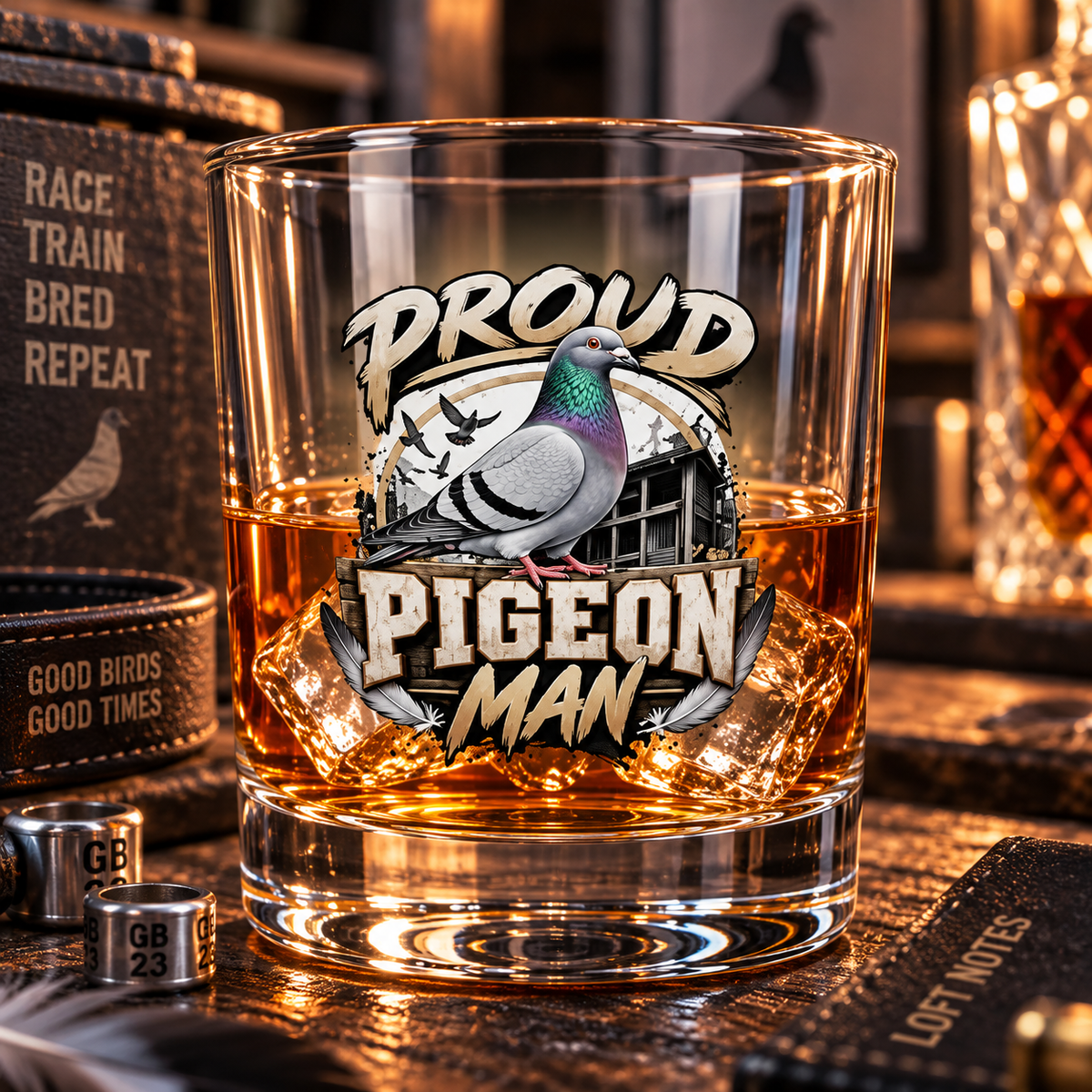 Proud Pigeon Man – Racing Pigeon Whisky Glass