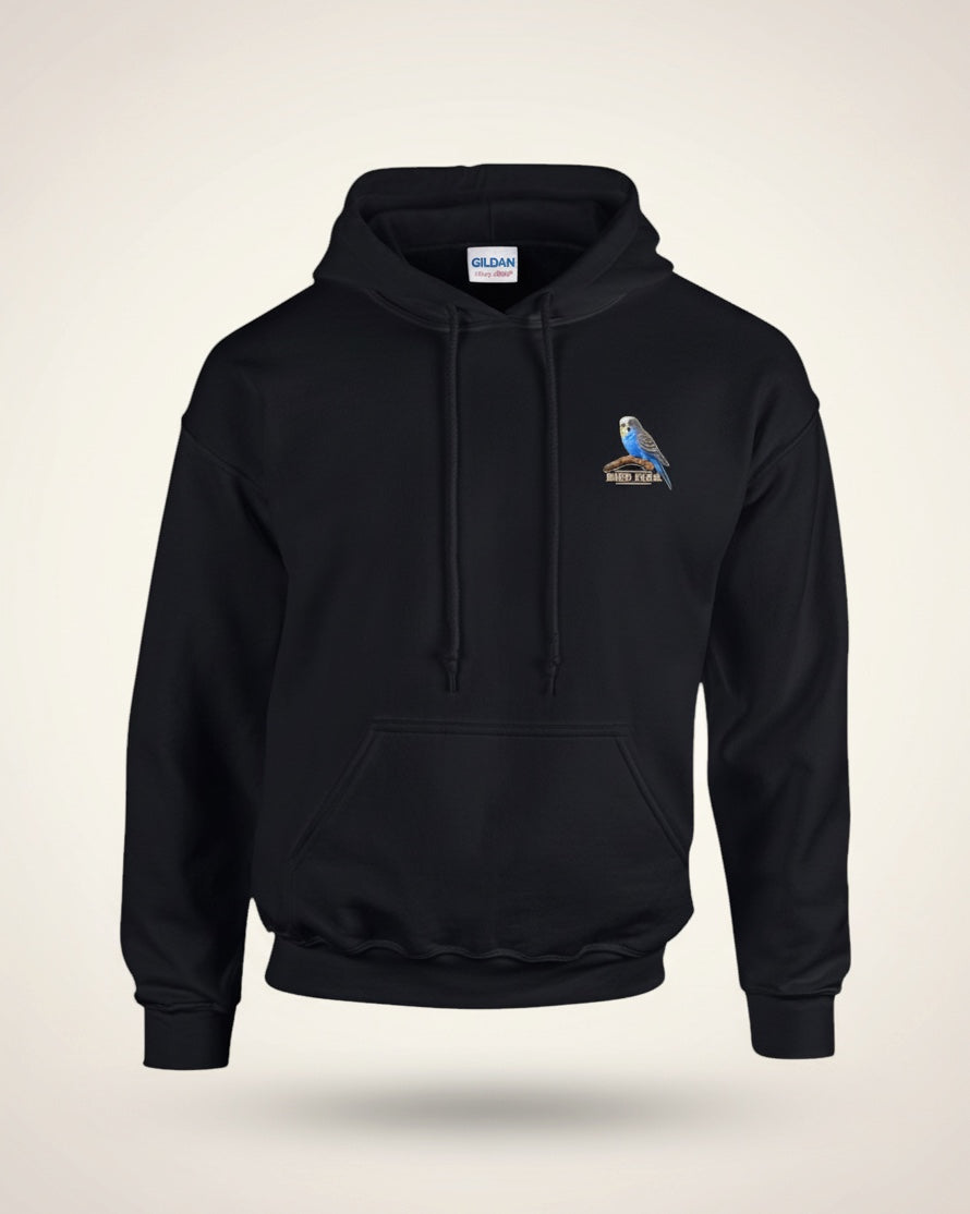 Blue Budgie Emblem Hoodie – Minimal Chest Print